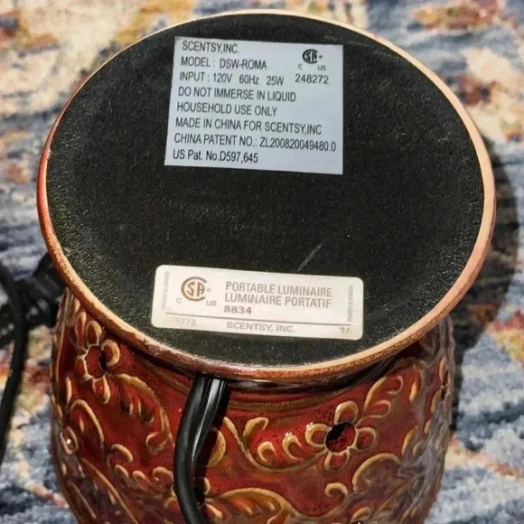 Scentsy Authentic Roma Full Size Wax Warmer & Mango Margarita Wax Bar 2PC BUNDLE - Picture 8 of 11